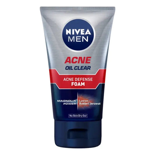 Nivea Men Acne Oil Clear Acne Defense Foam, No Skin Dry Out, 100ml