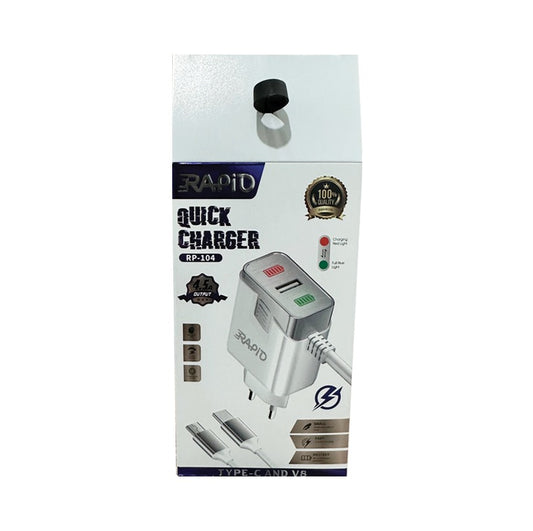 Rapid RP-104 Type-C & V8 Quick Charger