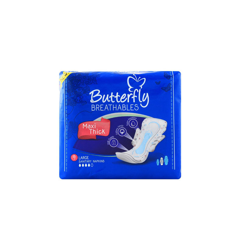 Butterfly Breathables Maxi Thick Cottony Soft Sanitary Pad - Extra Long 8  Pcs – Butterfly Pakistan