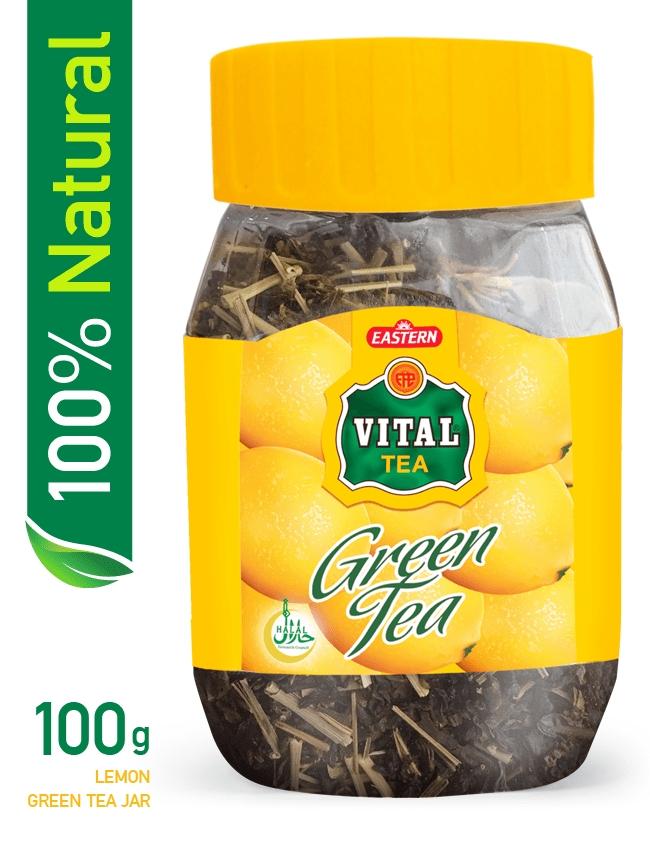 Vital Green Tea Lemon Jar (100gm)