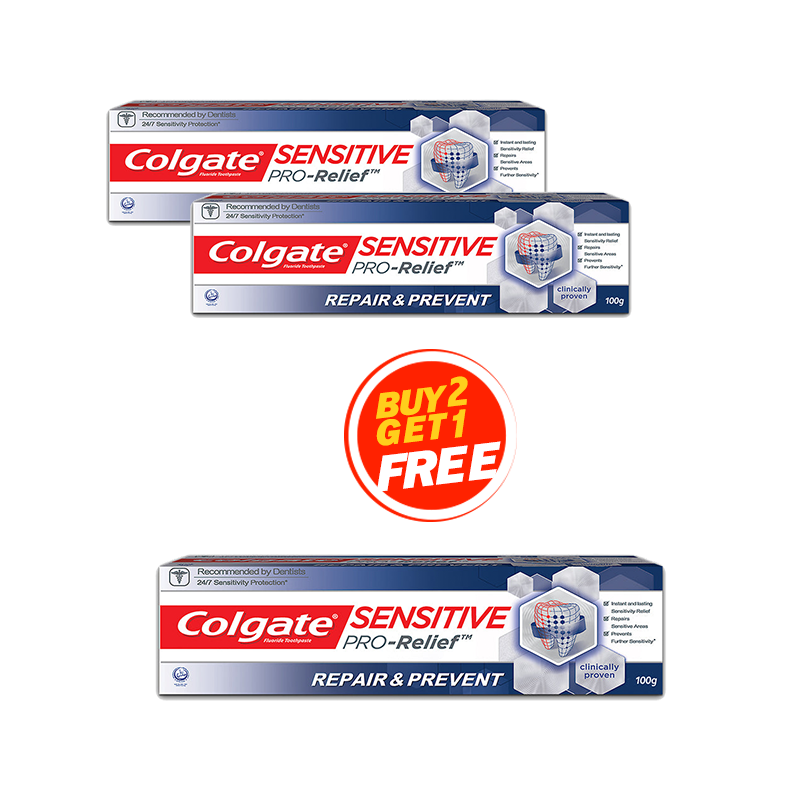Buy 2 Colgate Sensitive Pro-Relief Repair Prevent Tooth 100gm Get 1 Free