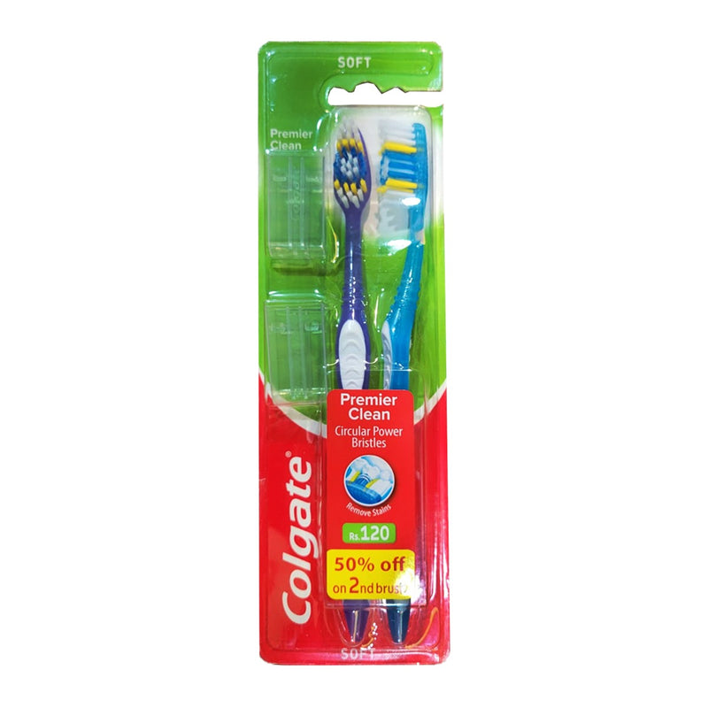 Colgate Premier Clean Soft Tooth Brush 2pcs