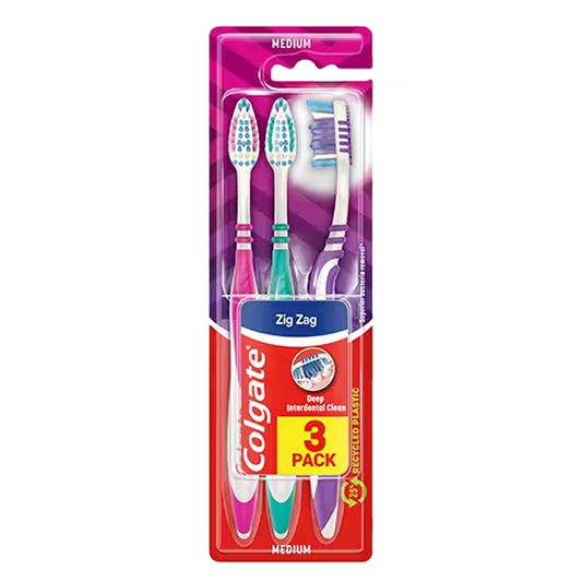 Colgate T/B Zig Zag Medium 3 Pcs