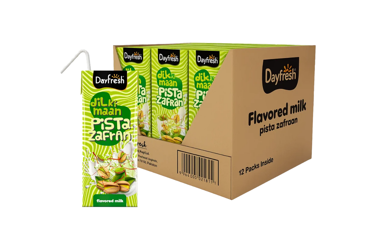 Dayfresh Pista Zafran Flavored Milk - 180ml - 12pcs Case
