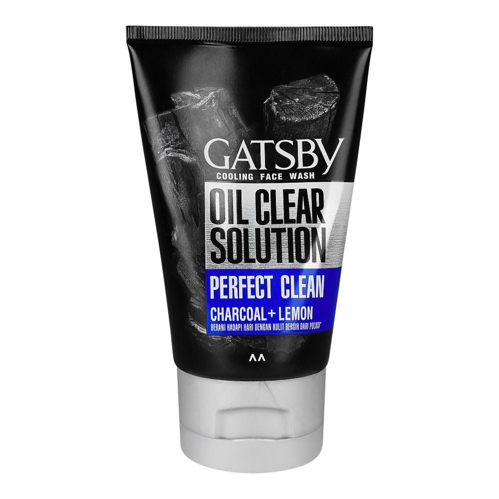 Gatsby Oil Clear Solution Perfect Clean Charcoal+Lemon Face Wash 100g