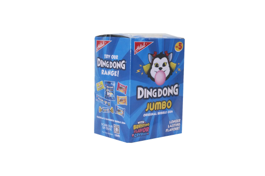 Hilal Ding Dong Jumbo Original Bubble Gum (with Bursting Flavour Crystals) 50 Pcs Box