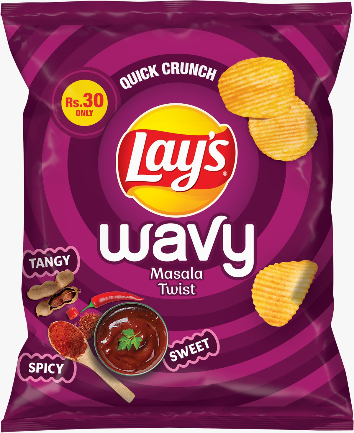Lays Wavy Masala Twist Chips Rs 30