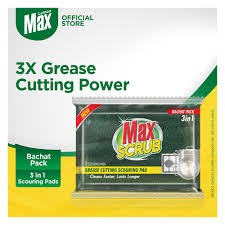 Max Scrub 3-In-1 Scouring Pad -3-Pack