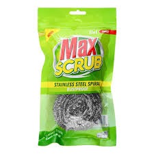 Max Scrub Stainless Steel Spiral 2-In-1 Large, 2-Pack