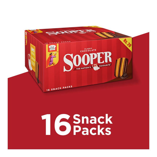 Peek Freans Sooper Classic Chocolate Biscuits Snack Pack 16pcs Box