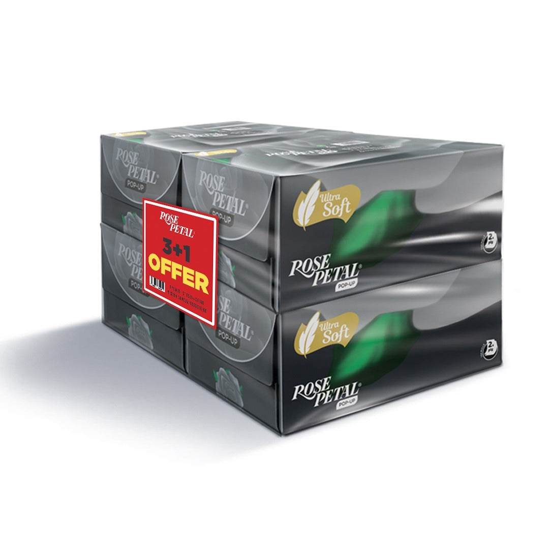 Rose Petal Pop-Up Tissue 3+1 Offer Pack