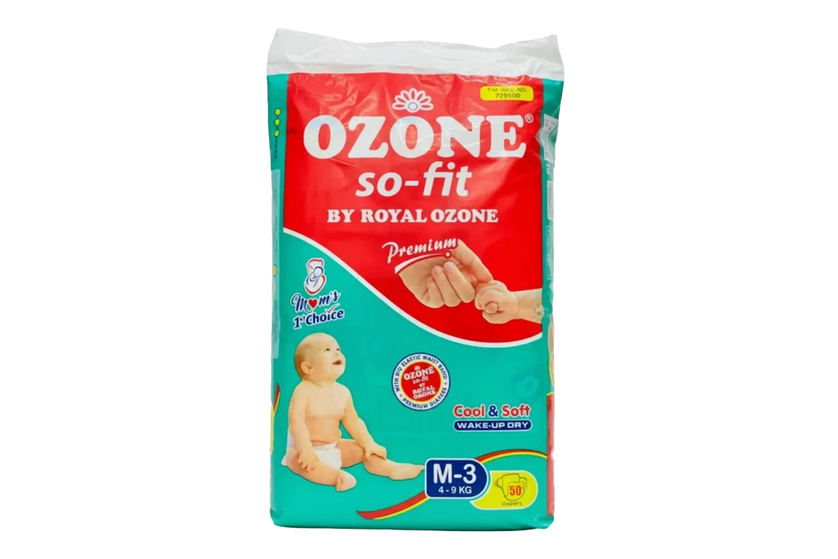 Royal Ozone Baby Diapers Medium - 50 Pcs