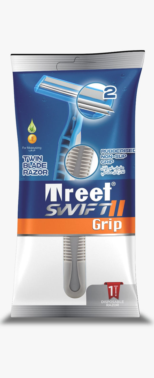 Treet Swift II Grip Twin Blade Disposable Razors Pouch 1-Pack