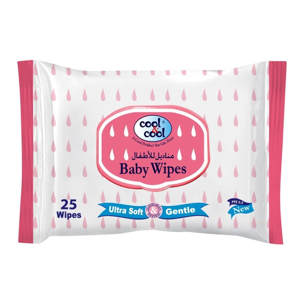 Cool & Cool Baby Wipes Ultra Soft & Gentle 25 Wipes