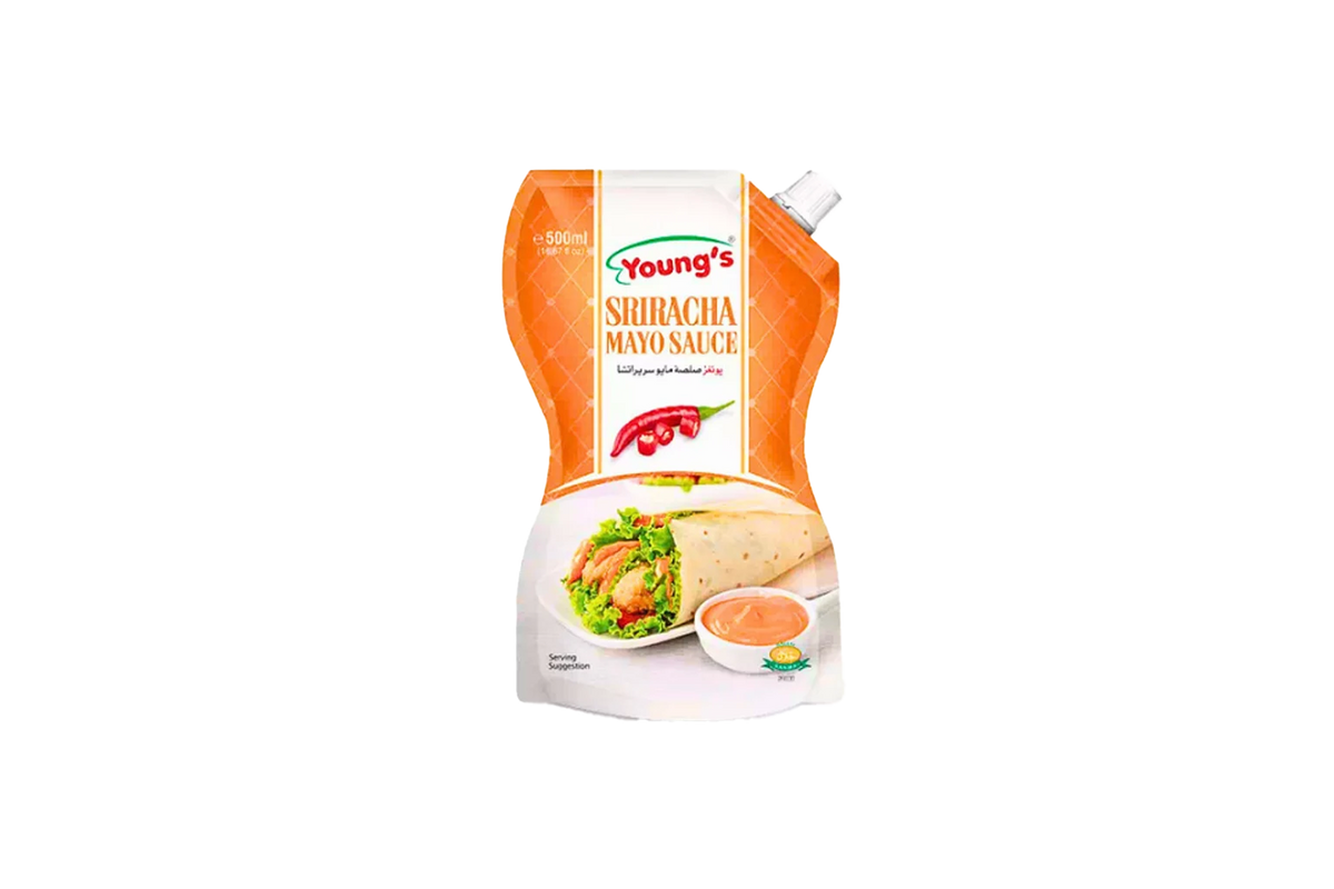 Youngs Sriracha Mayo Sauce Pouch 500ml