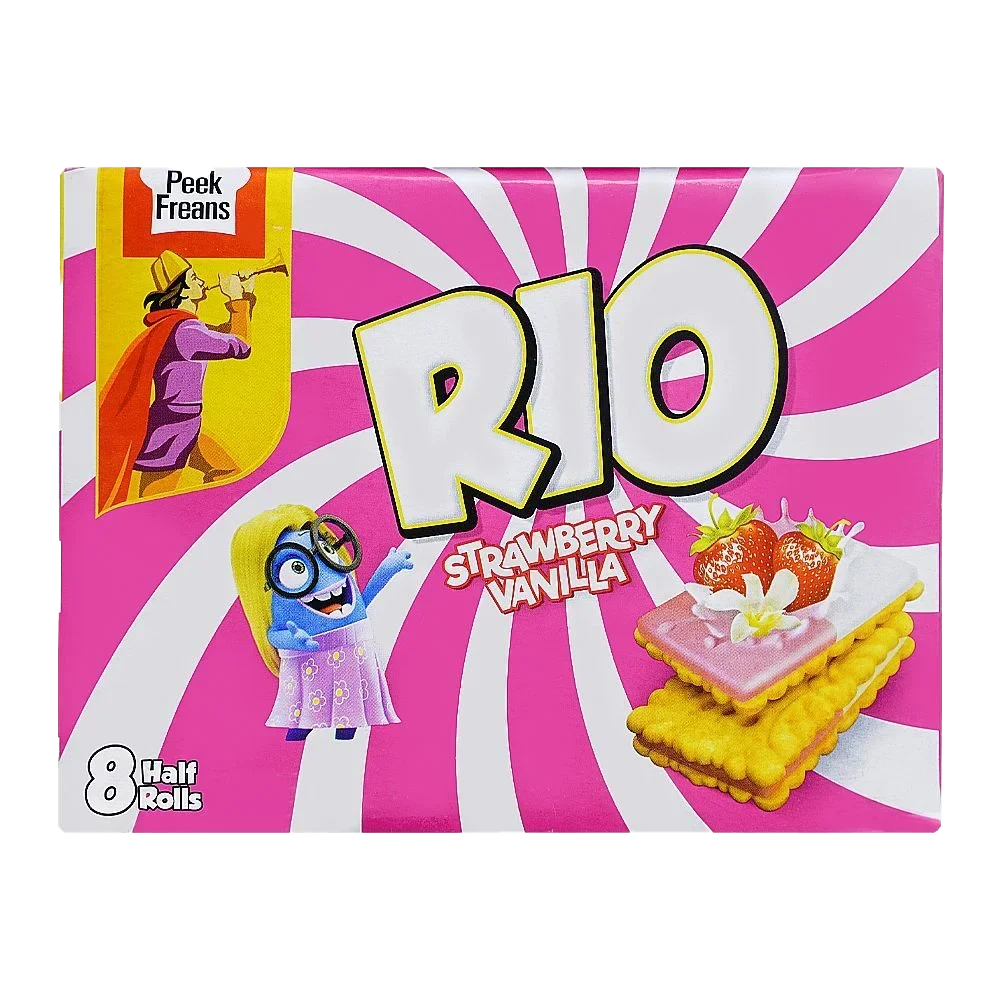 Peek Freans RIO Strawberry & Vanilla Biscuit Half Roll (8 Pack)