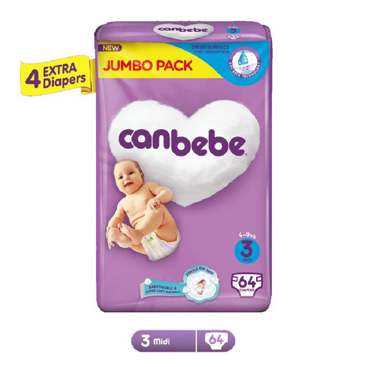 Canbebe Jumbo Midi Diaper Size 3 60 Pcs (4-9 Kg)