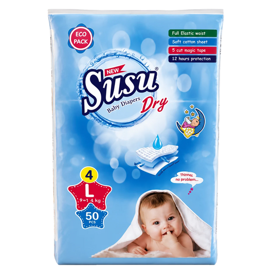Susu Dry Baby Diapers Large -50pcs