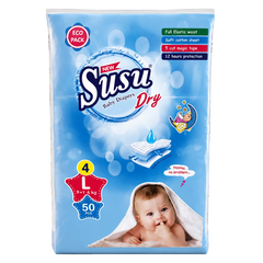 Susu Dry Baby Diapers Large -50pcs