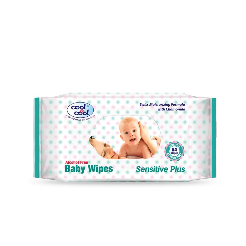 Cool & Cool Alcohol Free Baby Wipes Sensitive Plus 64pcs