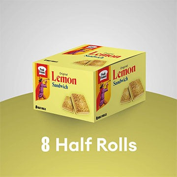 Peek Freans Lemon Sandwich Biscuit Half Roll 8Pcs