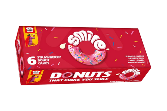 Peek Freans Smile Strawberry Donut Cake - 6 Piece Pack