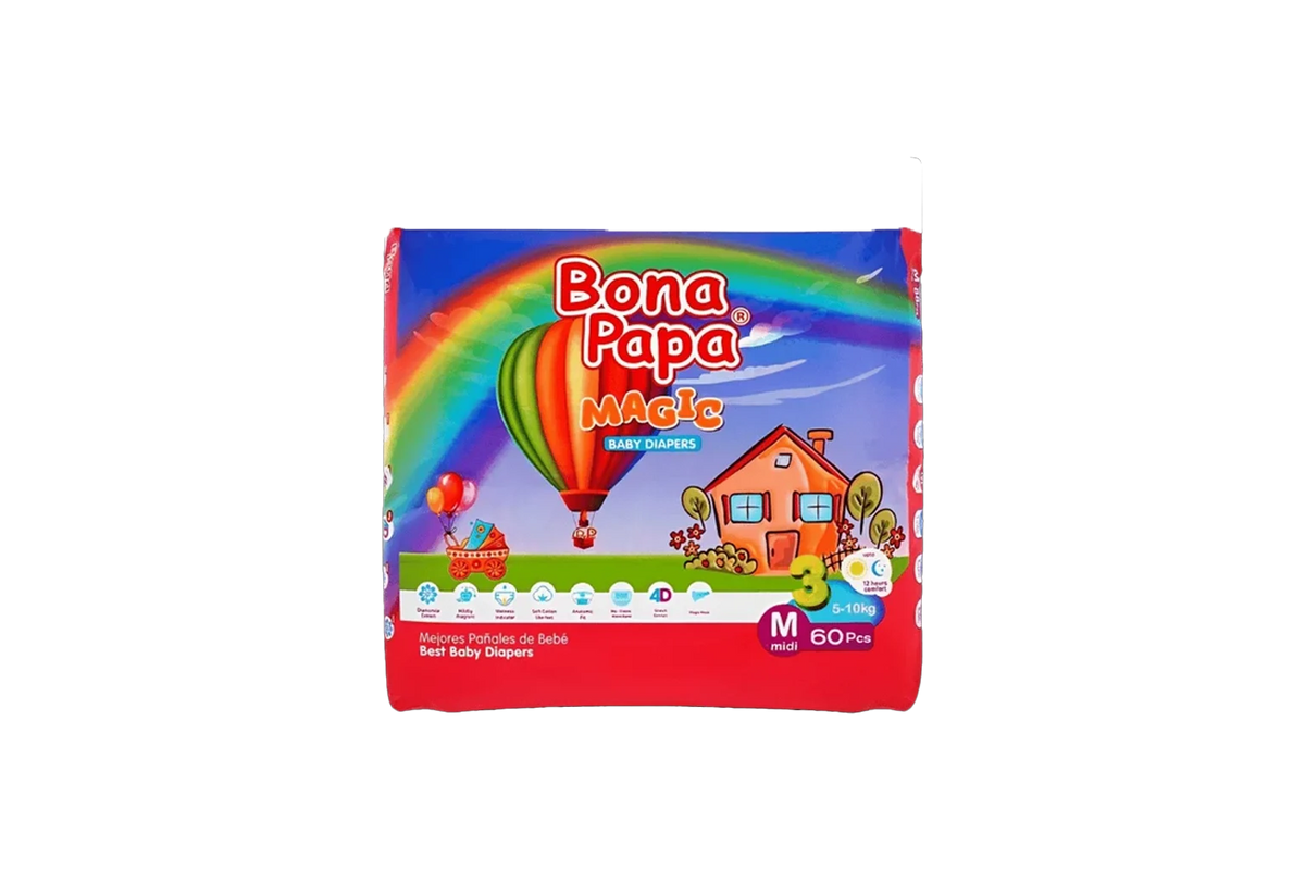 Bona Papa Magic Baby Diapers Medium 60Pcs