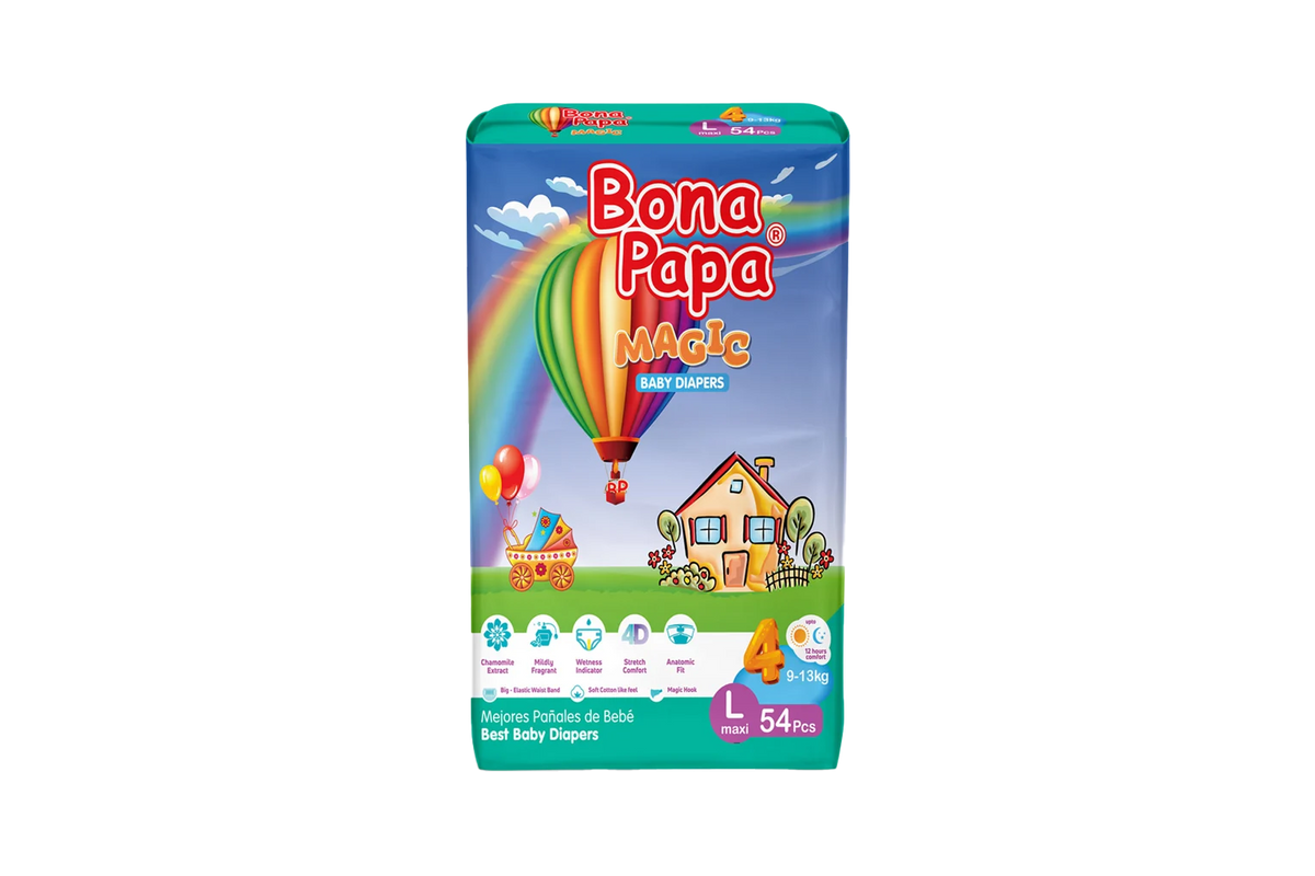 Bona Papa Magic Baby Diapers Large 54Pcs