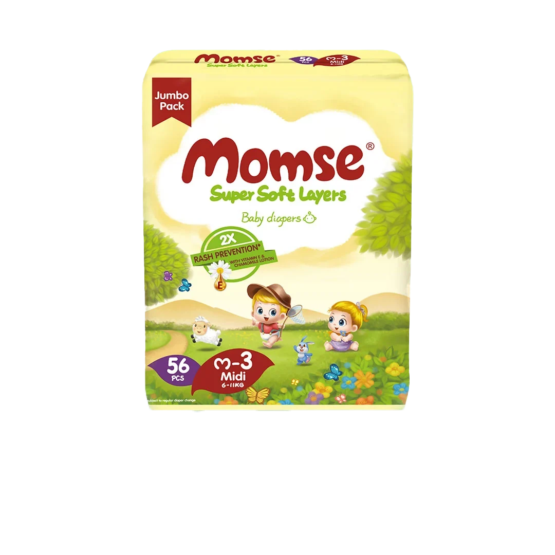 Momse Baby Diapers Medium 56pcs