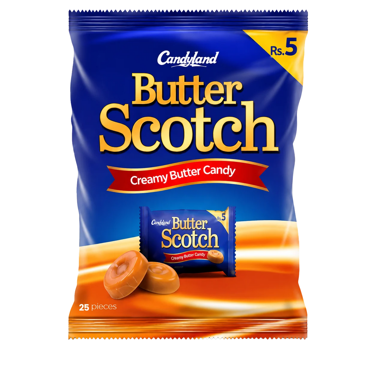 Candyland Butter Scotch Creamy Butter Candy Pouch 25 Pcs
