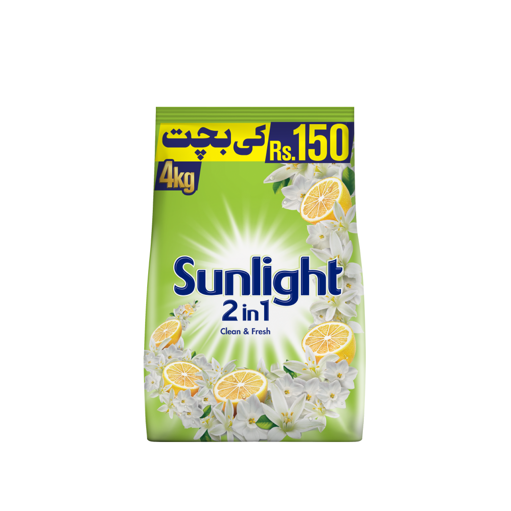 Sunlight 2in1 Washing Powder Green  4KG (Clean & Fresh)