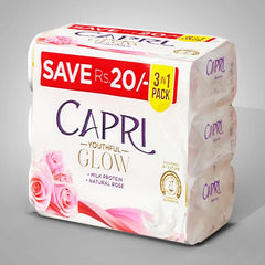 Capri Youthful Glow Natural Rose Soap 120 GM Promo Pack