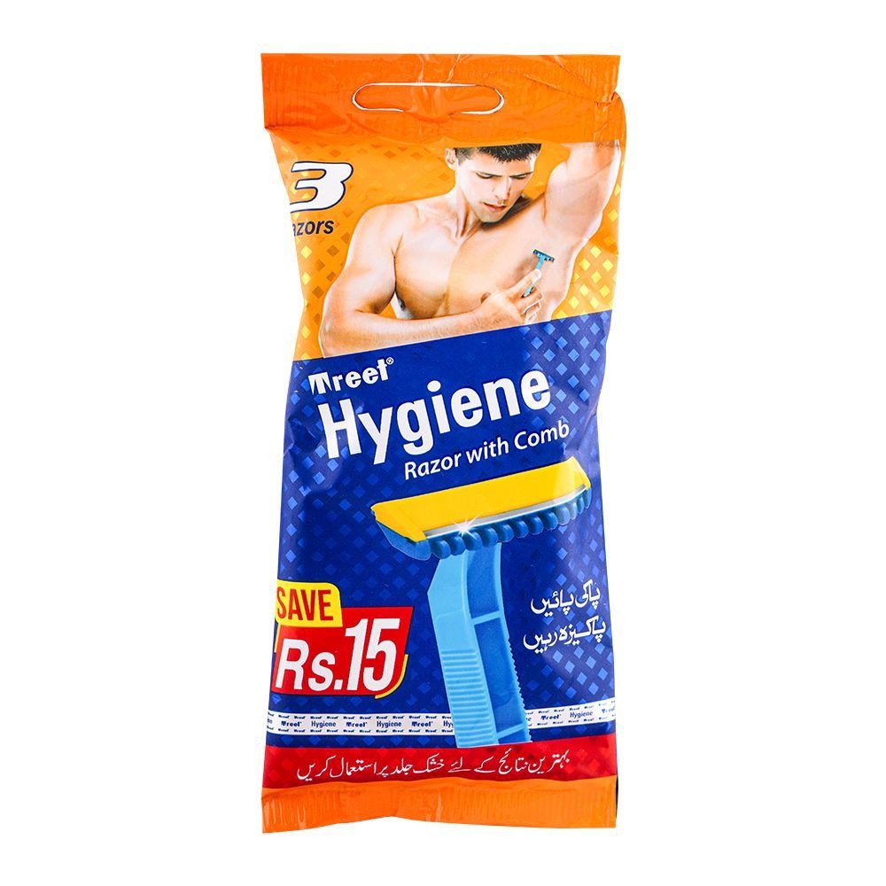 Treet Hygiene Razor With Comb, 3-Pack – QnE
