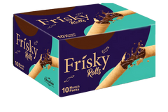Inovative Frisky Chocolate Flavoured Creme Wafer Rolls 10pcs Box