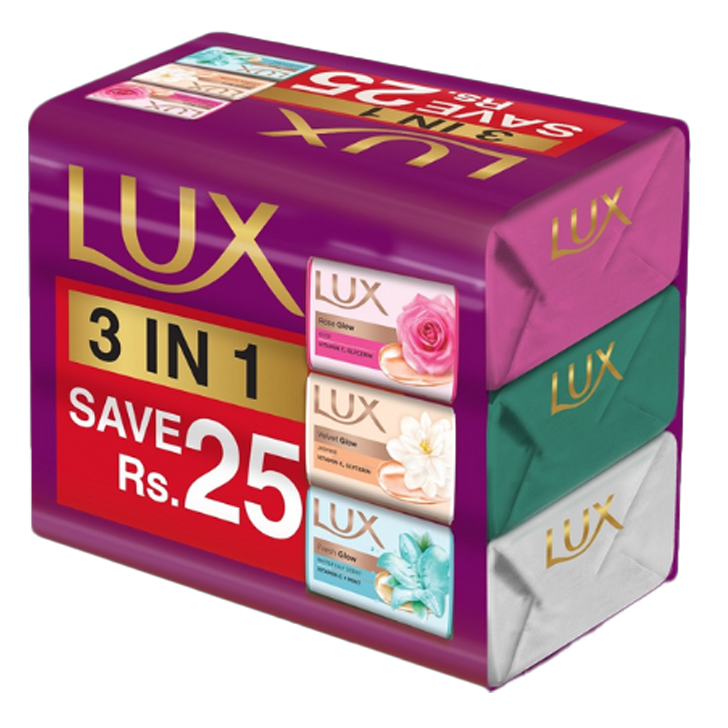 Lux 3 In 1 Multi Soap 128gm - Pack of 3