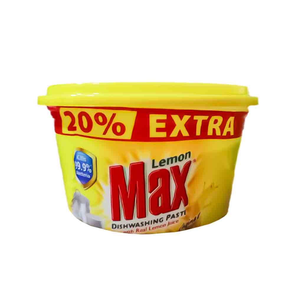 Max Lemon Dishwash Paste Yellow Jar 480gm 20% Extra