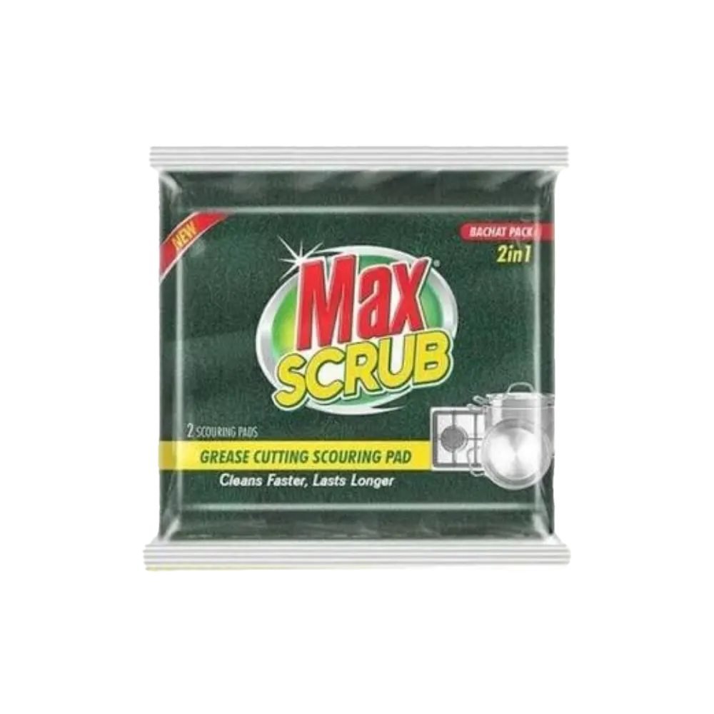 Max Scrub 2-In-1 Scouring Pad -2-Pack