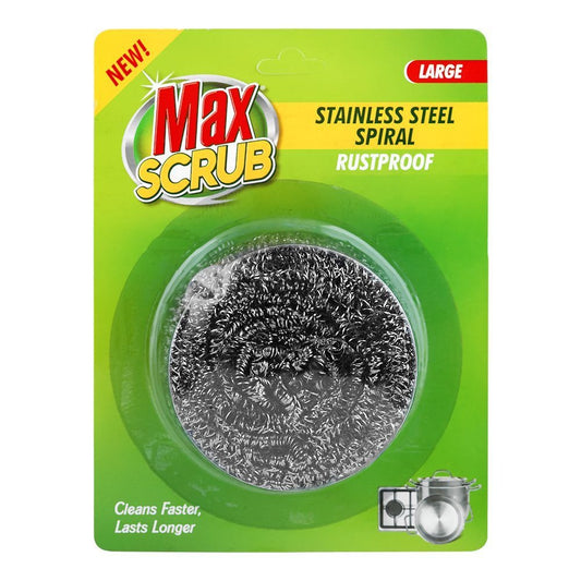 Max Scrub Stainless Steel Spiral Large 1-Pack