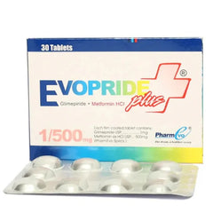 EVOPRIDE PLUS 1MG+500MG TABLETS 10S