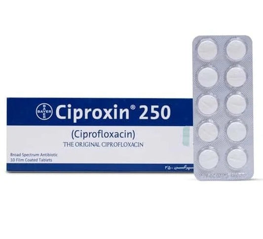 CIPROXIN 250MG TABLETS 10S