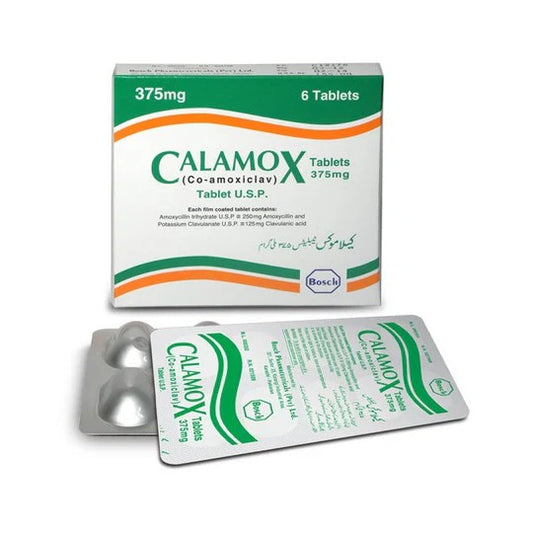 CALAMOX 375MG TABLETS 6S