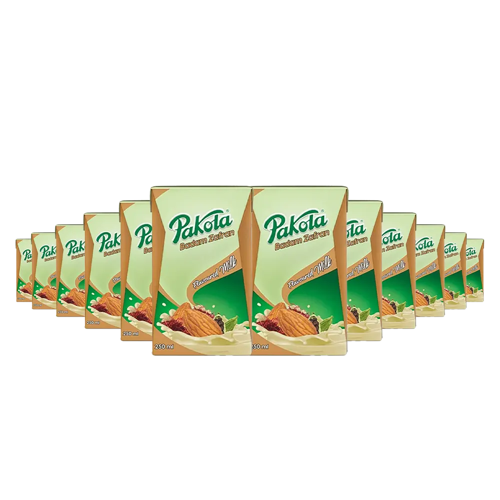 Pakola Flavoured Milk - Badam Zafran 250 ml 12pcs Case