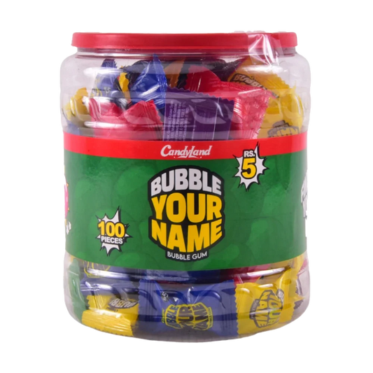 Candyland Bubble Your Name Bubble Gum 100pcs Jar