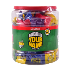 Candyland Bubble Your Name Bubble Gum 100pcs Jar