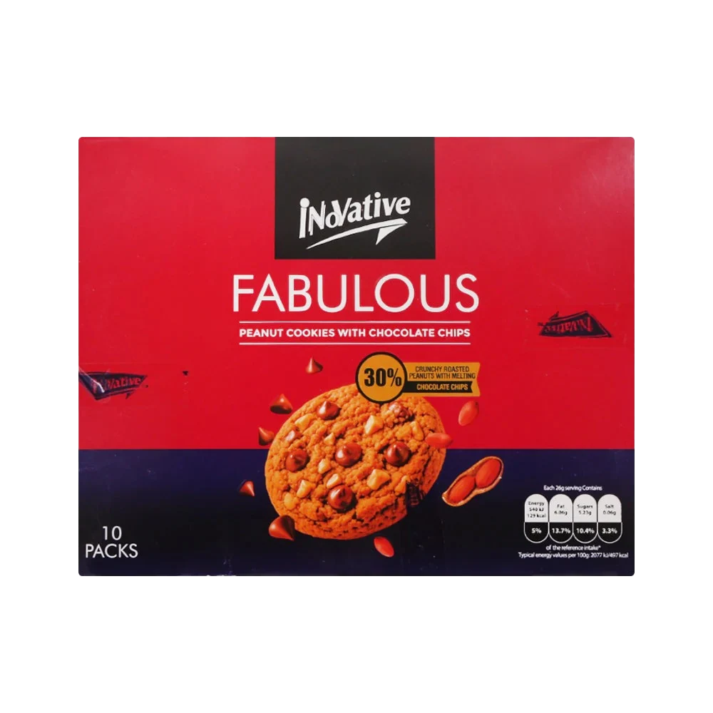 Inovative Fabulous Peanut Cookies with Chocolate Chips 10pcs Box