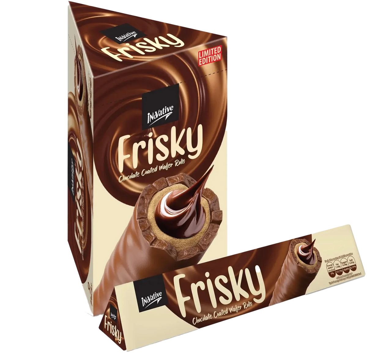Innovative Frisky Chocolate Coated Wafer Rolls 9pcs Box