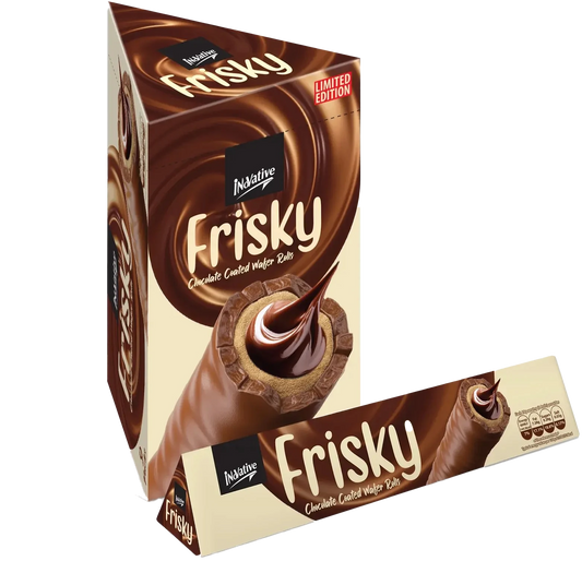 Innovative Frisky Chocolate Coated Wafer Rolls 9pcs Box