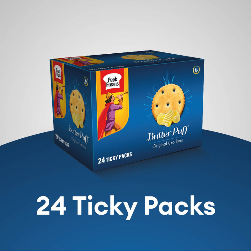Peek Freans Butter Puff Biscuit Ticky Pack Box