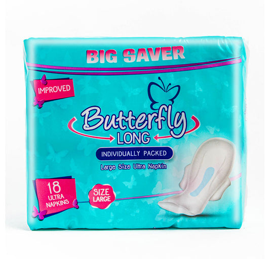 Butterfly Long Ultra Napkins Large 18 Pcs