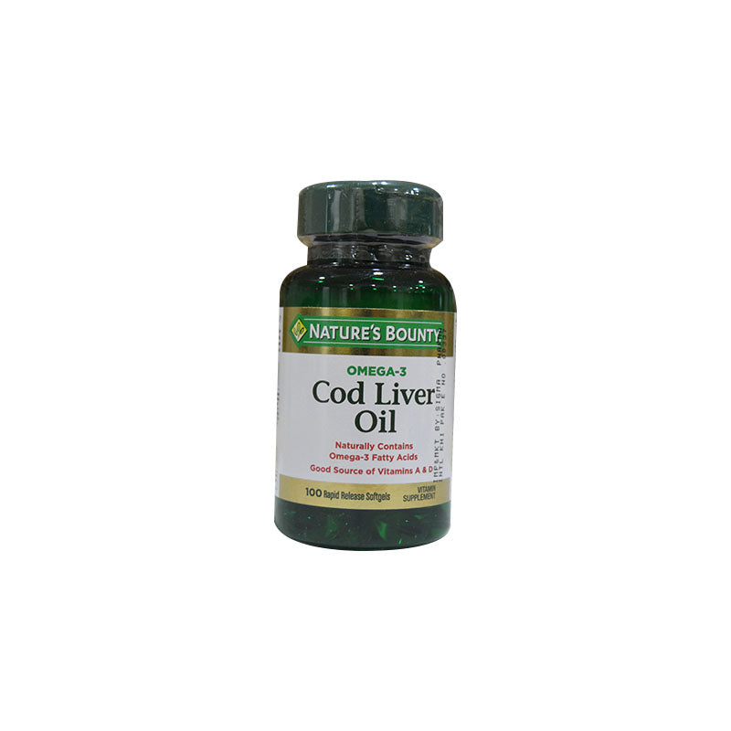 Natures Bounty Omega-3 Cod Liver Oil 100 Softgels